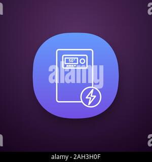 Elektrische Heizung Kessel App Symbol. Haus Zentralheizung. Heizung. UI/UX-Benutzeroberfläche. Web oder mobile Anwendung. Vektor isoliert Abbildung Stock Vektor