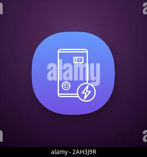 Elektrische Heizung Kessel App Symbol. Haus Zentralheizung. Heizung. UI/UX-Benutzeroberfläche. Web oder mobile Anwendung. Vektor isoliert Abbildung Stock Vektor