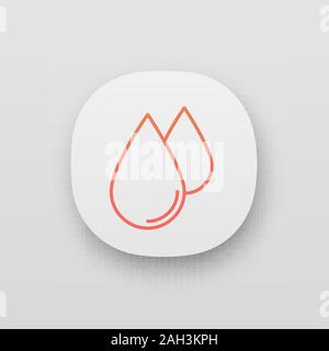 Wassertropfen App Symbol. UI/UX-Benutzeroberfläche. Flüssigkeit. Regentropfen. Web oder mobile Anwendung. Vektor isoliert Abbildung Stock Vektor