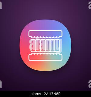 Matratze Schichten App Symbol. Latex, Schaumstoff oder Kokosnuss Füller. Federlosen Matratze ausschneiden. UI/UX-Benutzeroberfläche. Web oder mobile Anwendung. Vektor i Stock Vektor