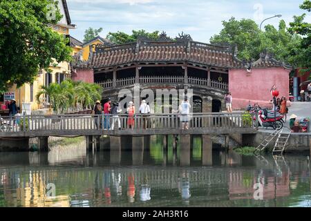 Alte japanische Brücke in Hoi An, Vietnam. Stockfoto