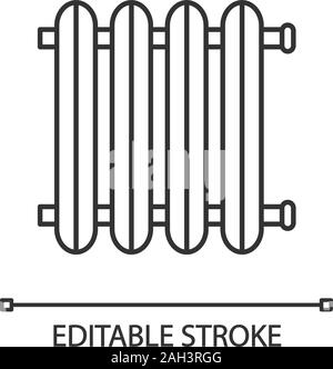 Kühler lineare Symbol. Heizung Batterie. Dünne Linie Abbildung. Heizung. Kontur Symbol. Vektor isoliert Umrisse zeichnen. Editierbare Anschlag Stock Vektor