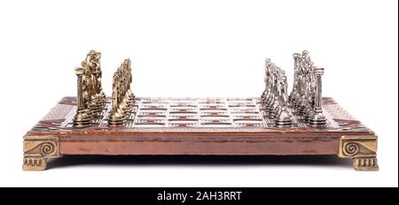 Schachfiguren, für Business Strategie Konzept, isoliert Stockfoto