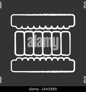 Matratze Schichten chalk Symbol. Latex, Schaumstoff oder Kokosnuss Füller. Federlosen Matratze ausschneiden. Isolierte vektor Tafel Abbildung Stock Vektor