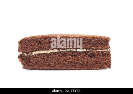 Süß lecker Schokolade Kuchen große Dreieck auf weißem Hintergrund Stockfoto