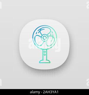 Stand Boden Ventilator App Symbol. Home Ventilator. Haushaltsgeräte. UI/UX-Benutzeroberfläche. Web oder mobile Anwendung. Vektor isoliert Abbildung Stock Vektor