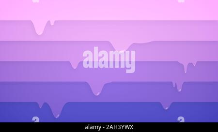 Rosa bis blau über violett Farbverlauf, horizontal geschichteten Streifen zu tropfen. Digitale Zusammenfassung Hintergrund in 4K-Auflösung. Stockfoto