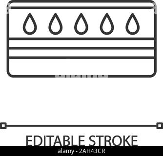 Wassermatratze lineare Symbol. Dünne Linie Abbildung. Wasserbett. Flotation Matratze. Betten. Kontur Symbol. Vektor isoliert Umrisse zeichnen. Editierbare s Stock Vektor