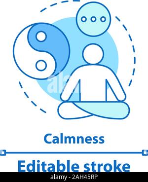 Ruhe Konzept Symbol. Wellness Idee dünne Linie Abbildung. Meditation, Yoga. Vektor isoliert Umrisse zeichnen. Editierbare Anschlag Stock Vektor
