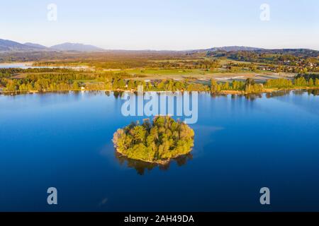 Deutschland, Bayern, Luftaufnahme von Muhlworth Insel im Staffelsee Stockfoto