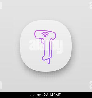 Drahtloses Scannen von Barcodes Symbol der App. Wlan Barcode Handscanner. Barcodes lesen Gerät. UI/UX-Benutzeroberfläche. Web oder mobile Anwendung. Vektor Stock Vektor