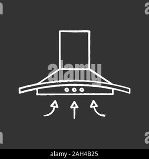 Dunstabzugshaube chalk Symbol. Küche Dunstabzugshaube. Dunstabzugshaube. Küche Auspuff. Haushaltsgeräte. Isolierte vektor Tafel Abbildung Stock Vektor