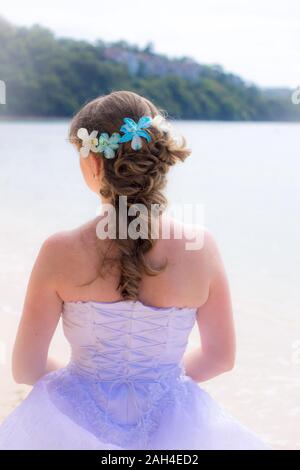 Romantische Hochzeit Zeremonie am Strand Stockfoto