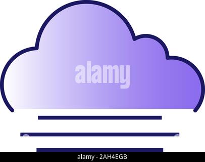 Nebel Farbe Symbol. Nebeliges Wetter. Smog. Wettervorhersage. Isolierte Vector Illustration Stock Vektor