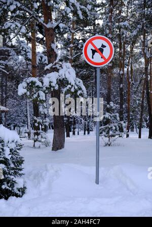 Keine Hunde in den öffentlichen Park Zeichen zulässig Stockfoto