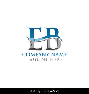 Erste EB Schreiben verbunden Logo Firma Vector Template. Wasser Welle EB Logo Design Stock Vektor