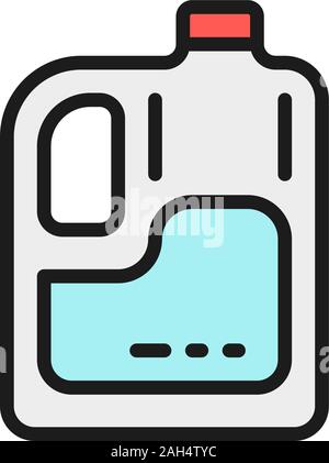 Seife und Shampoo für Auto waschen Flachbild Color Line Symbol. Stock Vektor