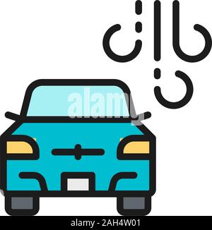 Auto Waschmaschine flachbild Color Line Symbol. Auf weissem Hintergrund Stock Vektor