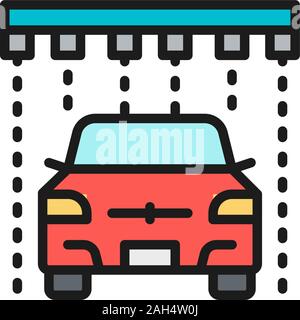 Seife Regen im Portal carwash Flachbild Color Line Symbol. Stock Vektor