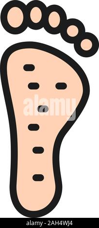 Thailändische Fußmassage, Fuß-Akupunktur flachbild Color Line Symbol. Stock Vektor