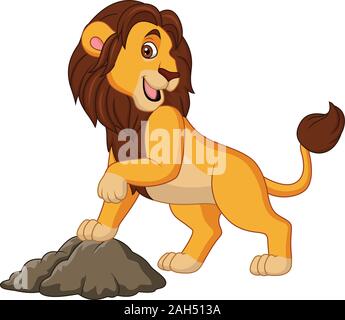 Cartoon smiling Lion posing Stock Vektor