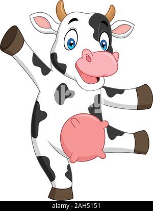 Cartoon Happy Cow Stock Vektor