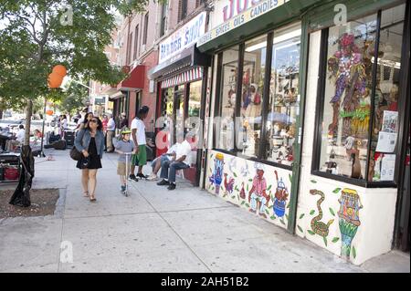 Straßenszene in East Harlem in New York City. Stockfoto