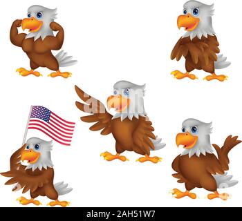Cartoon Adler Sammlung Stock Vektor