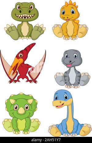 Cute Baby Dinosaurier cartoon Sammlung Stock Vektor