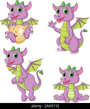 Cartoon Drachen Sammlung Stock Vektor