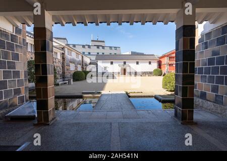 Ohara Museum of Art, Kurashiki Bikan Historischen Viertel in der Nacht, Kurashiki City, Okayama Präfektur, Japan Stockfoto