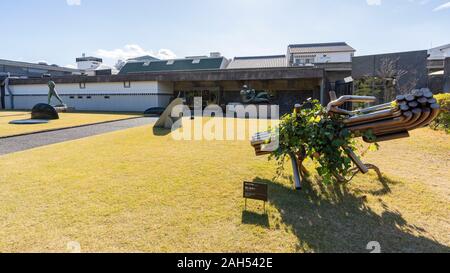 Ohara Museum für Kunst Anhang, Kurashiki Bikan Historischen Viertel in der Nacht, Kurashiki City, Okayama Präfektur, Japan Stockfoto