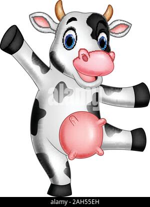 Cartoon Happy Cow Stock Vektor