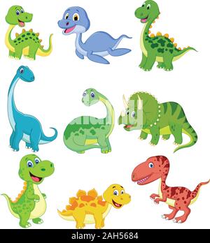 Cartoon Dinosaurier Sammlung Stock Vektor