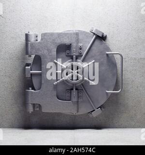 Tresorraum Tür. 3D-Rendering Stockfoto