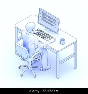 Programmierung Konzept, isometrische 3D-Darstellung Stockfoto