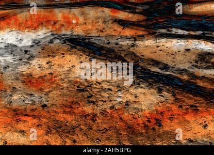 Strukturierter Hintergrund für gemischte Medien. Simulation von Wellen und Blasen auf der Wasseroberfläche. Stockfoto