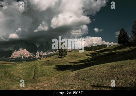 Blick auf die Seiser Alm. (Seiser Alm) Stockfoto
