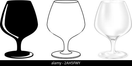 Schnaps Glas. Kurze. Satz von Symbolen Stock Vektor