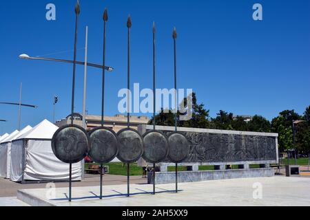 Thessaloniki, Griechenland - 09 Juni, 2017: Denkmal für Alexander den Großen am Ufer der Ägäis entfernt Stockfoto