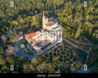 Luftaufnahme der Park und Palast von Bussaco, Coimbra, Portugal Stockfoto