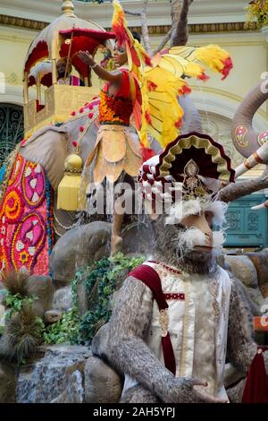 Im indischen Stil Ausstellung innerhalb der Wintergarten und die Botanischen Gärten von dem Hotel und Kasino Bellagio, Las Vegas, Nevada. Stockfoto