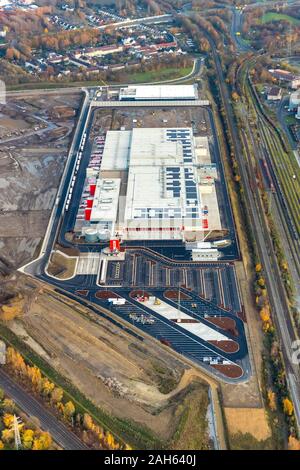 Luftbild, Neue prologis Logistikpark, Rewe frische Center/Logistik Zentrum, Standort der alten Westfalenhütte ihren, Dortmund, Ruhrgebiet, Nordrhein - Stockfoto