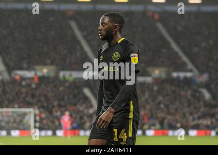 21. Dezember 2019, der Weißdorn, West Bromwich, England; Sky Bet Meisterschaft, West Bromwich Albion v Brentford: Josh Dasilva (14) von Brentford während des Spiels Credit: Mark Cosgrove/News Bilder Stockfoto