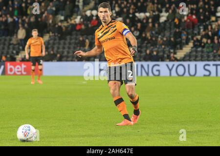 21. Dezember 2019, KC Stadium, Kingston upon Hull, England; Sky Bet Meisterschaft, Hull City v Birmingham City: gleiches Bild Eric Lichaj (2) von Hull City Credit: David Grieben/News Bilder Stockfoto