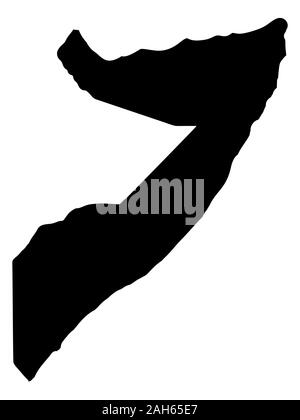 Somalia Karte Schwarz Silhouette Vektor Illustration eps 10 Stock Vektor