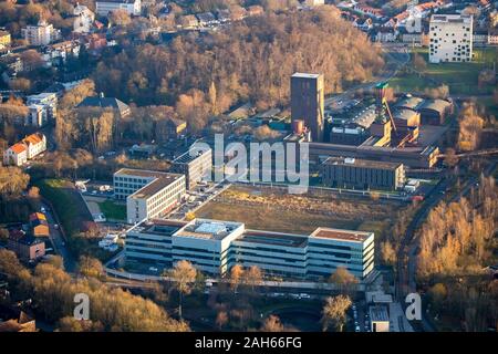 Luftaufnahme, der Folkwang Hochschule, Campus Weltkulturerbe Zollverein Quartier Nord, Martin-Kremmer-Straße, PACT Zollverein Theater, SANAA B Stockfoto