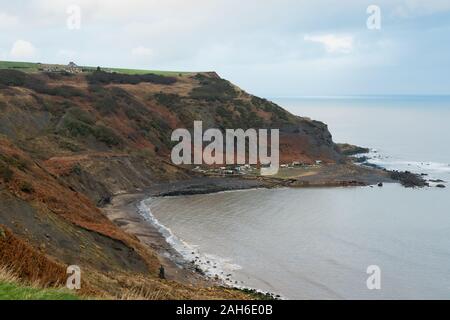 Port Mulgrave ist ein heruntergekommener ehemaliger Eisenstein ausführenden Port auf der North Yorkshire Küste auf halbem Weg zwischen Staithes und [Songbook] Bay im Hinderwell Stockfoto