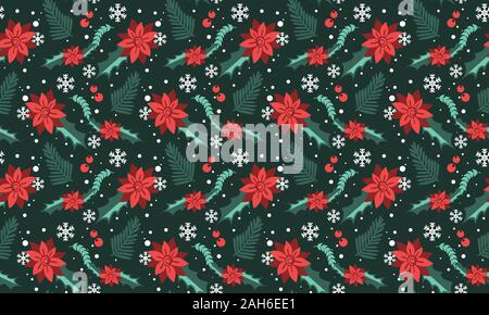 Florales Muster Weihnachten Hintergrund, mit abstrakten rote Blume Hintergrund. Stock Vektor