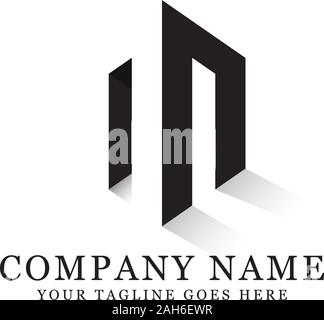NN erste Logo inspiration, negativen Raum schreiben Logo Designs Stock Vektor